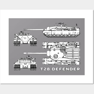 T28 DEFENDER TANK BLUEPRINT Posters and Art